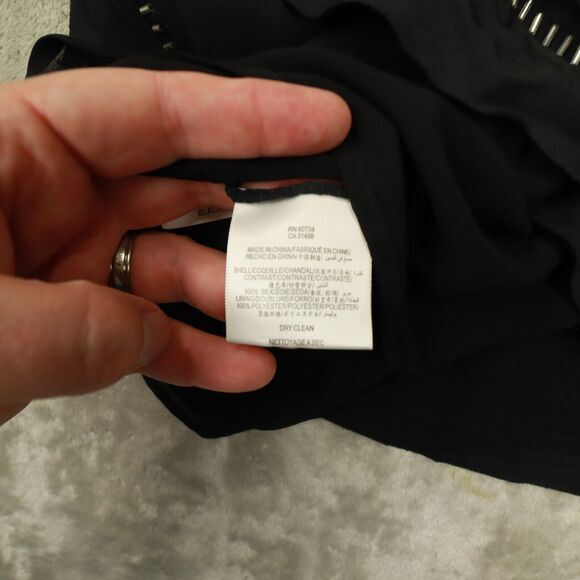 BCBG Max Azria Women's Black Silk Chiffon Ruffle Beaded Mini Skirt size XS NWT - Picture 10 of 11